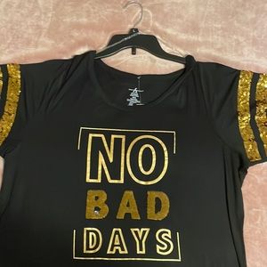 Black and gold sequin tee